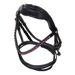 Filet Equestro anatomico con pietre fucsia Nero Filet Equestro anatomico con pietre fucsia Nero