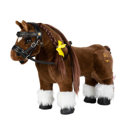 Filet in pelle Equestro per cavallo giocattolo con borchie argentate Nero