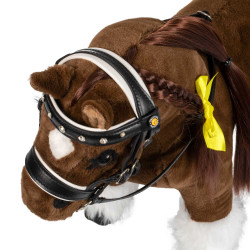 Briglia in cuoio Equestro con strass per cavallo giocattolo Nero Briglia in cuoio Equestro con strass per cavallo giocattolo Nero