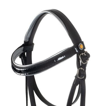Briglia in pelle lucida per hobby horse Equestro Nero Briglia in pelle lucida per hobby horse Equestro Nero