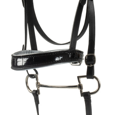 Briglia in pelle lucida per hobby horse Equestro Nero Briglia in pelle lucida per hobby horse Equestro Nero