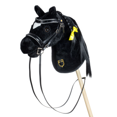 Briglia in pelle lucida per hobby horse Equestro Nero Briglia in pelle lucida per hobby horse Equestro Nero