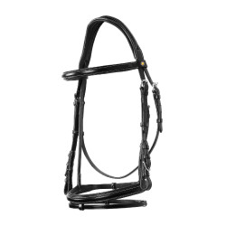 Testiera da salto Equestro in cuoio inglese Nero Testiera da salto Equestro in cuoio inglese Nero