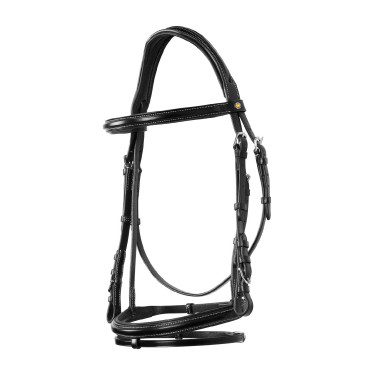 Testiera da salto Equestro in cuoio inglese Nero Testiera da salto Equestro in cuoio inglese Nero