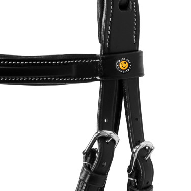 Testiera da salto Equestro in cuoio inglese Nero Testiera da salto Equestro in cuoio inglese Nero