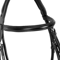 Testiera da salto Equestro in cuoio inglese Nero Testiera da salto Equestro in cuoio inglese Nero