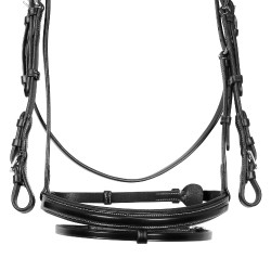 Testiera da salto Equestro in cuoio inglese Nero Testiera da salto Equestro in cuoio inglese Nero