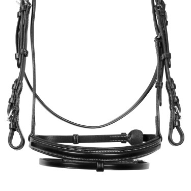 Testiera da salto Equestro in cuoio inglese Nero Testiera da salto Equestro in cuoio inglese Nero