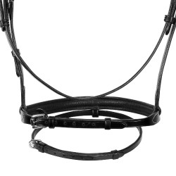 Testiera da salto Equestro in cuoio inglese Nero Testiera da salto Equestro in cuoio inglese Nero