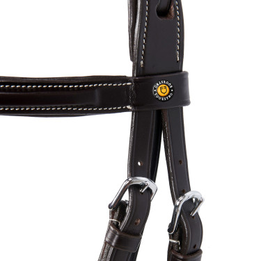 Testiera da salto Equestro in cuoio inglese Marrone scuro Testiera da salto Equestro in cuoio inglese Marrone scuro