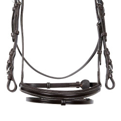 Testiera da salto Equestro in cuoio inglese Marrone scuro Testiera da salto Equestro in cuoio inglese Marrone scuro