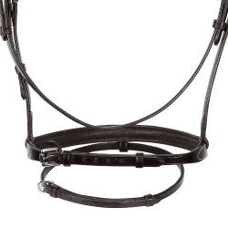 Testiera da salto Equestro in cuoio inglese Marrone scuro Testiera da salto Equestro in cuoio inglese Marrone scuro