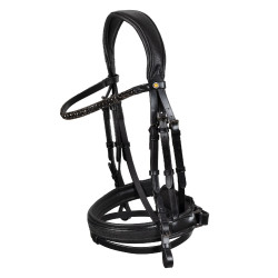 Briglia da dressage Equestro Elegant in cuoio Nero Briglia da dressage Equestro Elegant in cuoio Nero