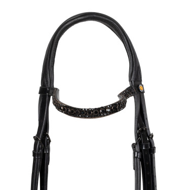 Briglia da dressage Equestro Elegant in cuoio Nero Briglia da dressage Equestro Elegant in cuoio Nero