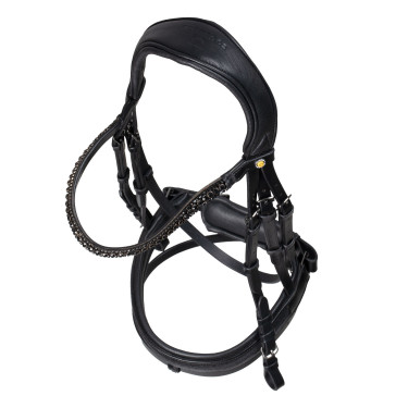 Briglia da dressage Equestro Elegant in cuoio Nero Briglia da dressage Equestro Elegant in cuoio Nero