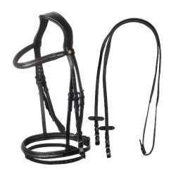 Briglia inglese Equestro nera in pelle Nero Briglia inglese Equestro nera in pelle Nero
