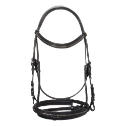 Briglia inglese Equestro nera in pelle Nero Briglia inglese Equestro nera in pelle Nero