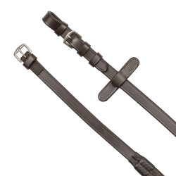 Briglia inglese in morbida pelle Equestro con impunture decorative Marrone scuro