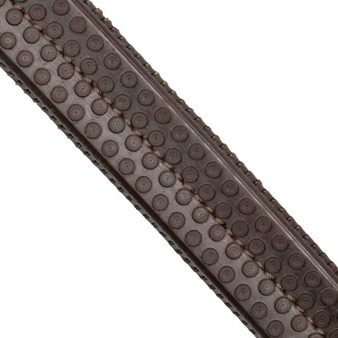 Briglia inglese in morbida pelle Equestro con impunture decorative Marrone scuro