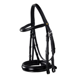 Briglia da dressage Equestro in cuoio senza redini Nero Briglia da dressage Equestro in cuoio senza redini Nero