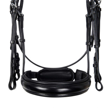 Briglia da dressage Equestro in cuoio senza redini Nero Briglia da dressage Equestro in cuoio senza redini Nero