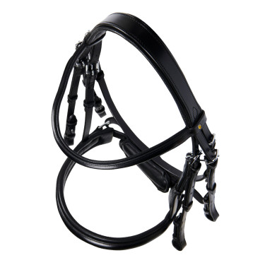 Briglia da dressage Equestro in cuoio senza redini Nero Briglia da dressage Equestro in cuoio senza redini Nero