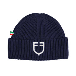 Cappello unisex in maglia a coste Equestro x FISE Blazer marine Blu marino