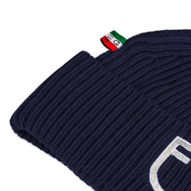 Cappello unisex in maglia a coste Equestro x FISE Blazer marine Blu marino