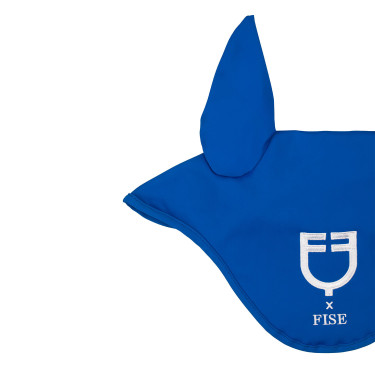 Cuffia Equestro x FISE in tessuto tecnico Blu di Savoia