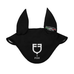 Cuffia Equestro x FISE in tessuto tecnico Nero