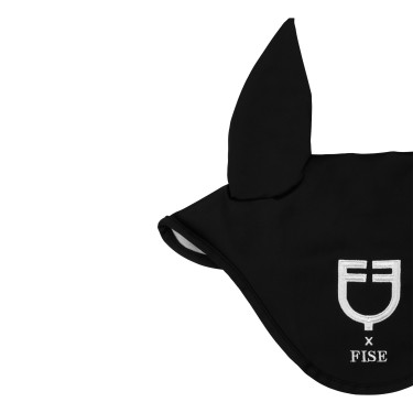 Cuffia Equestro x FISE in tessuto tecnico Nero