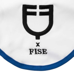 Cuffia Equestro x FISE in tessuto tecnico Bianco / blu di Savoia Cuffia Equestro x FISE in tessuto tecnico Bianco / blu di Savoia