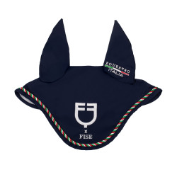 Cuffia Equestro x FISE con bordo con bandiera italiana Blazer marine Blu marino