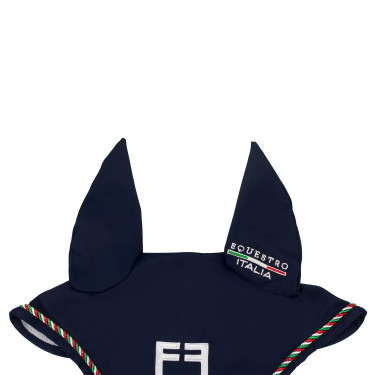 Cuffia Equestro x FISE con bordo con bandiera italiana Blazer marine Blu marino