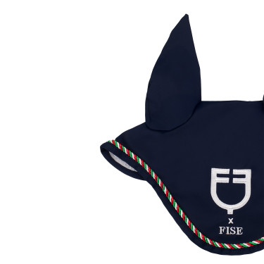Cuffia Equestro x FISE con bordo con bandiera italiana Blazer marine Blu marino