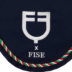 Cuffia Equestro x FISE con bordo con bandiera italiana Blazer marine Blu marino