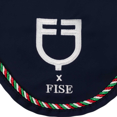 Cuffia Equestro x FISE con bordo con bandiera italiana Blazer marine Blu marino