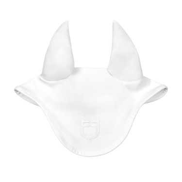 Cuffia Equestro Silica con logo Bianco