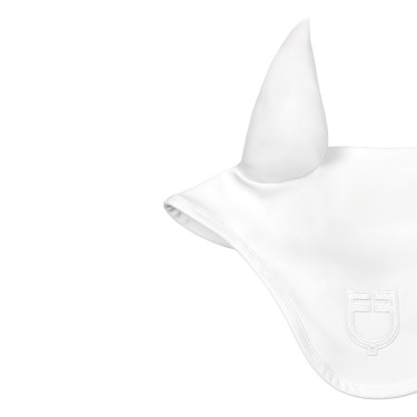 Cuffia Equestro Silica con logo Bianco