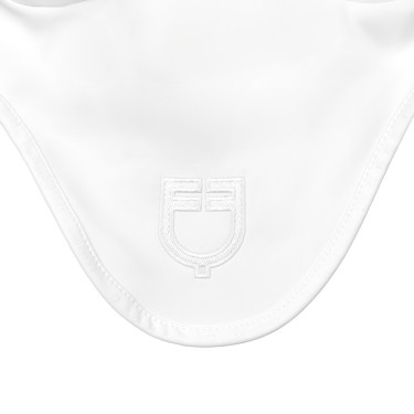Cuffia Equestro Silica con logo Bianco