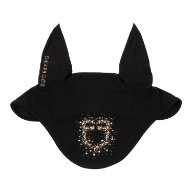 Cuffia Equestro in tessuto tecnico con logo in strass Nero Cuffia Equestro in tessuto tecnico con logo in strass Nero