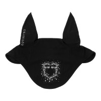 Cuffia Equestro in tessuto tecnico con logo in strass Nero Cuffia Equestro in tessuto tecnico con logo in strass Nero