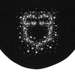 Cuffia Equestro in tessuto tecnico con logo in strass Nero / nero