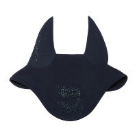 Cuffia Equestro in tessuto tecnico con logo in strass Nero