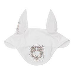 Cuffia Equestro in tessuto tecnico con logo in strass Bianco Cuffia Equestro in tessuto tecnico con logo in strass Bianco
