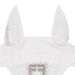 Cuffia Equestro in tessuto tecnico con logo in strass Bianco Cuffia Equestro in tessuto tecnico con logo in strass Bianco