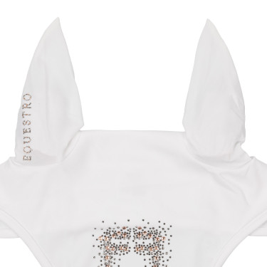 Cuffia Equestro in tessuto tecnico con logo in strass Bianco Cuffia Equestro in tessuto tecnico con logo in strass Bianco