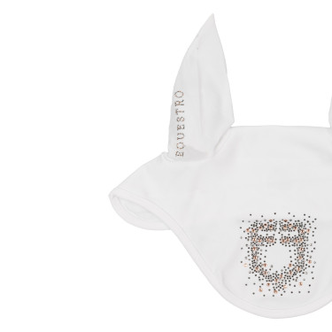 Cuffia Equestro in tessuto tecnico con logo in strass Bianco Cuffia Equestro in tessuto tecnico con logo in strass Bianco