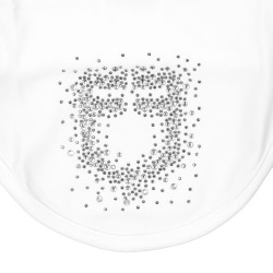 Cuffia Equestro in tessuto tecnico con logo in strass Bianco / bianco