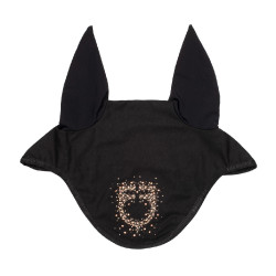 Cuffia Equestro in tessuto tecnico con logo glitterato Nero